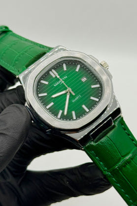MARTIN green dial with green leather strap watch