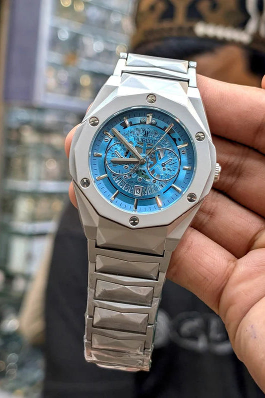Diamond Cut | Date Adjustment | Texture Chain Sky Blue