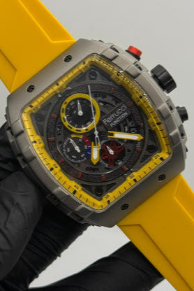 Ferrucci Stop watch yellow strap with 1 year warranty