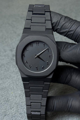 Original black arabic aura watch with fiber material