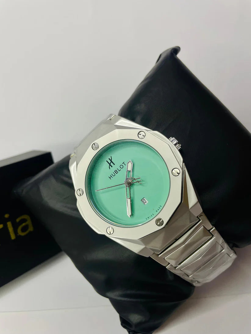 Hublot Diamond cut with Mint Green Dial