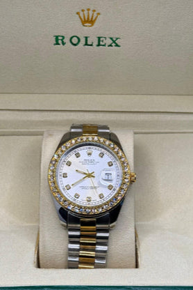 Rolex oyster perpetual truetone with white dial with date