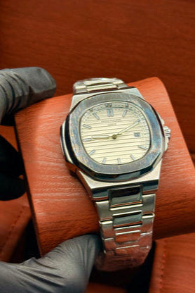pp silver with white dial with date