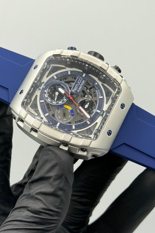 Ferrucci Stop watch blue strap with 1 year warranty
