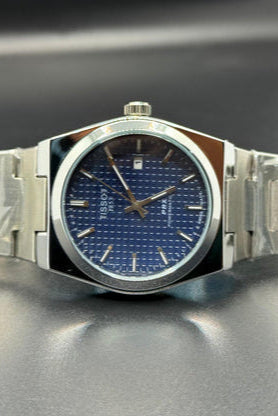 TISSOT PRR blue dial with silver chain