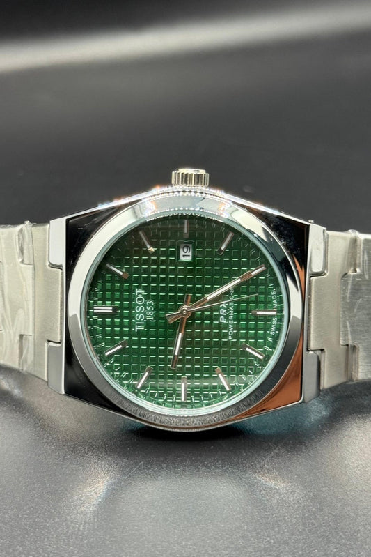 TISSOT PRX Green dial with silver chain