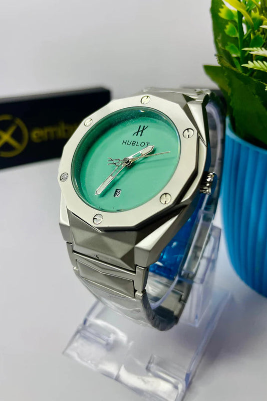 Hublot Diamond cut with Mint Green Dial
