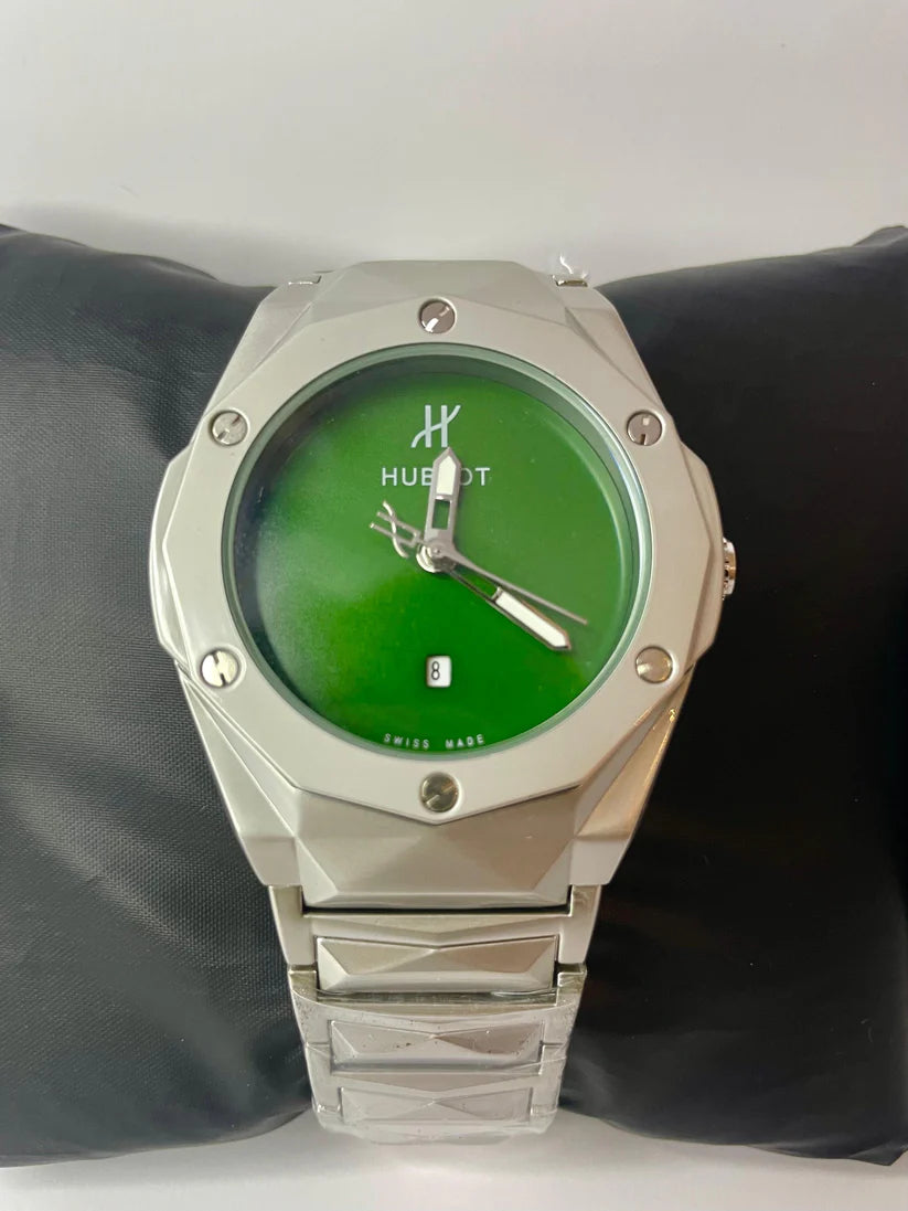 Hublot Diamond cut with Emerald Green Dial