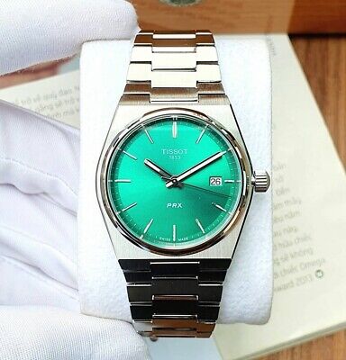 TISSOT PRX Light Blue dial with silver chain
